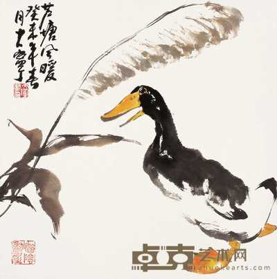 居大宁 癸未（2003年）作 芦塘风暖 镜心 46.5×46.5cm